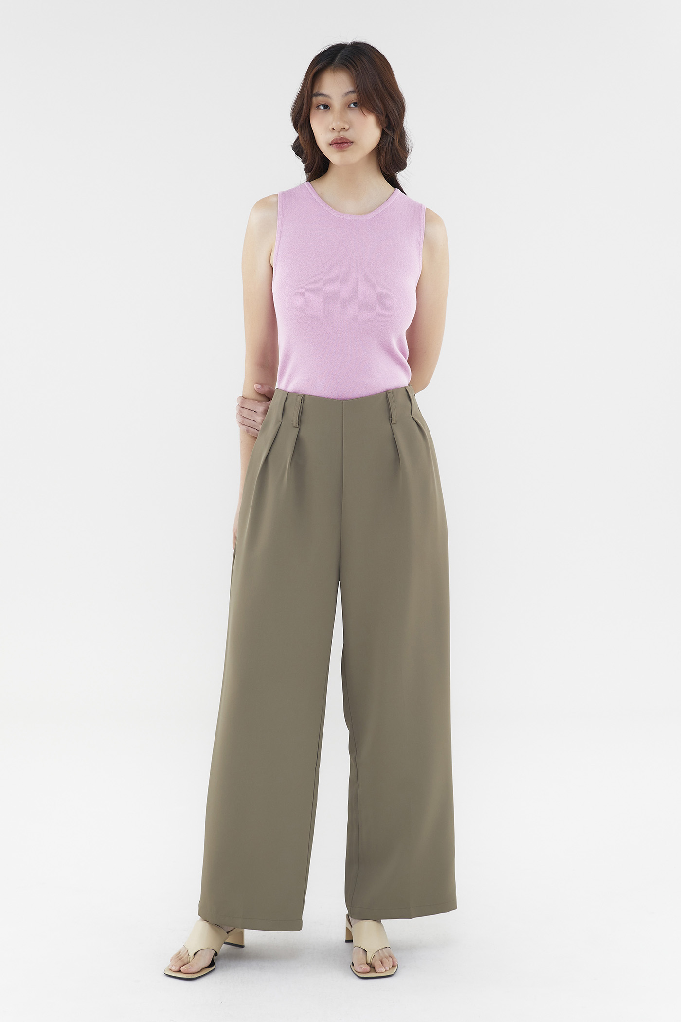 Women's Pleated High Waisted Wide Leg Pants, Belted Palazzo Trousers, Grey  Linen Pants, Long Linen Pants, Women Linen Pants, Xiaolizi 0308 - Etsy