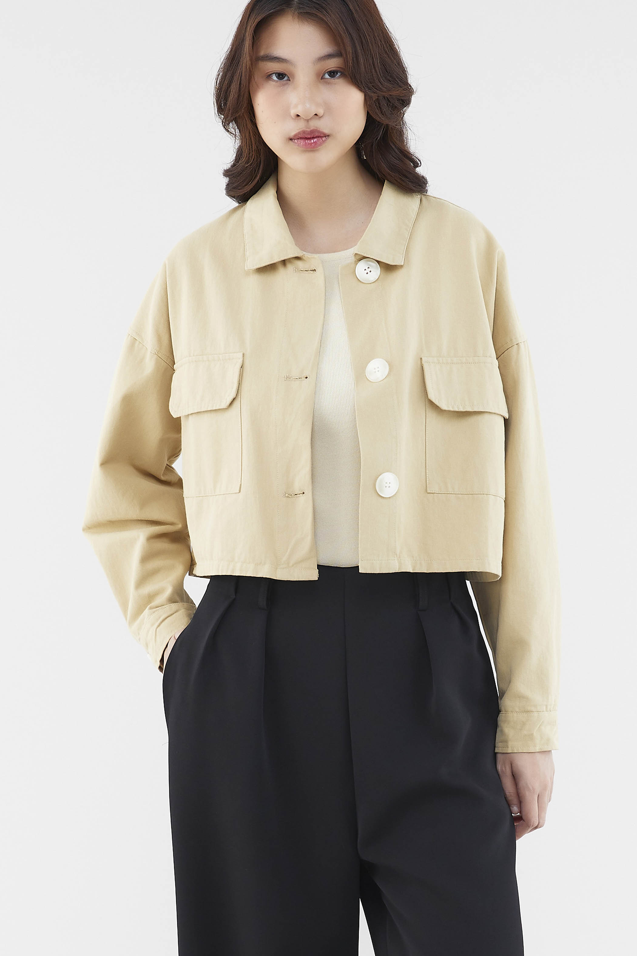 Cropped discount boxy jacket