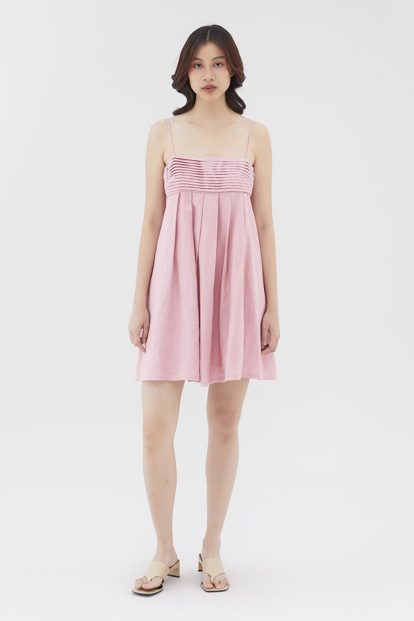 Chesca Linen Pleated Dress The Editor s Market