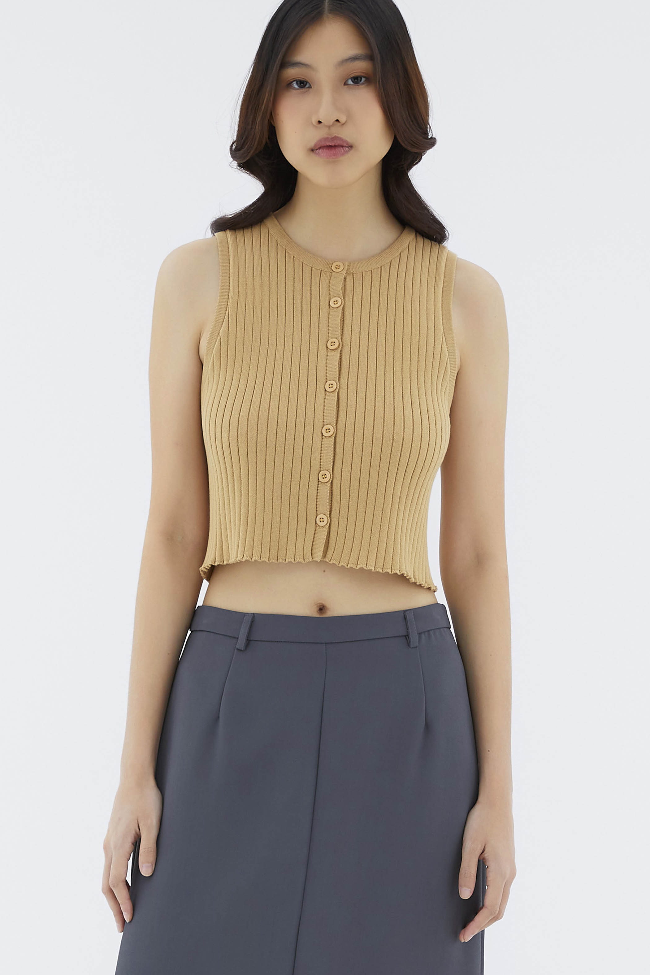 Soft Knit Ribbed Fitted Pants - Orchid hush