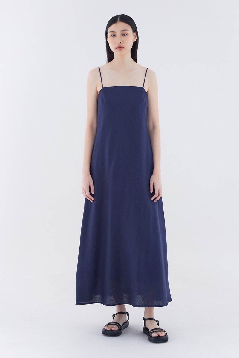 Kelva Linen Bias-Cut Dress