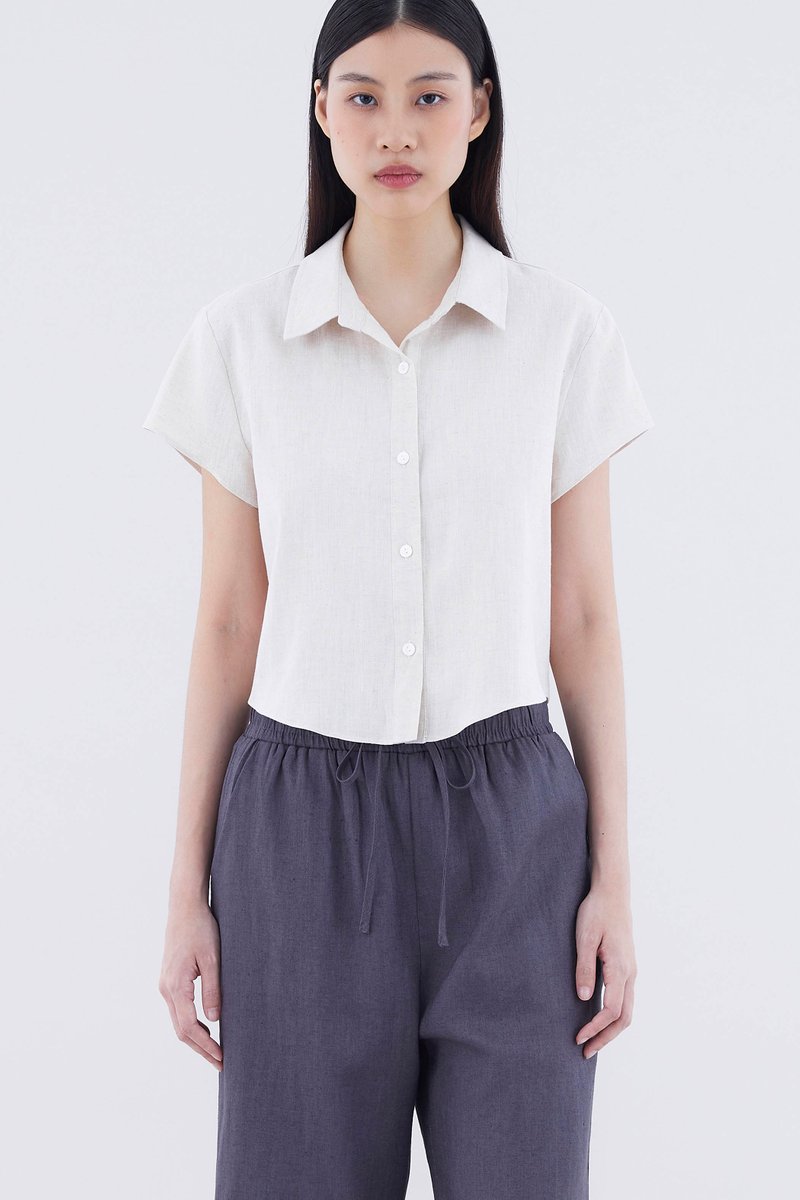 Delyse Linen Crop Shirt