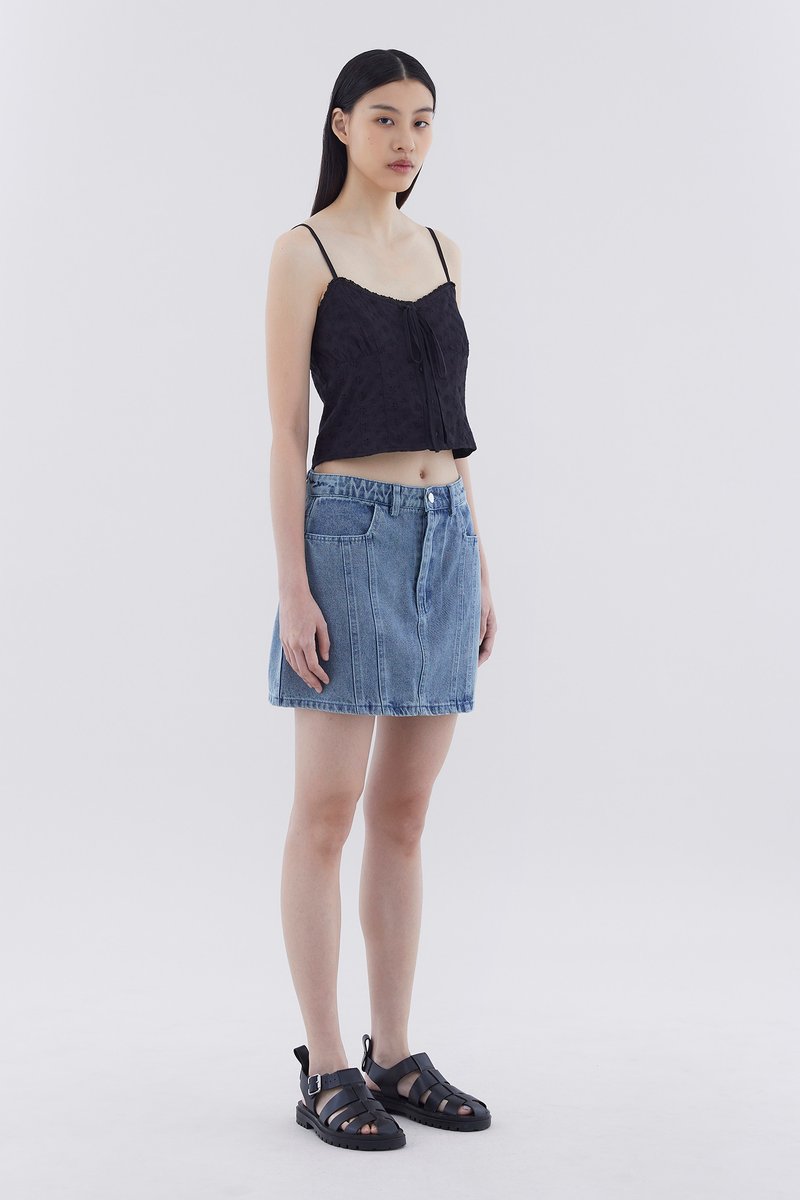 Clauda Mid-Rise Denim Mini Skirt