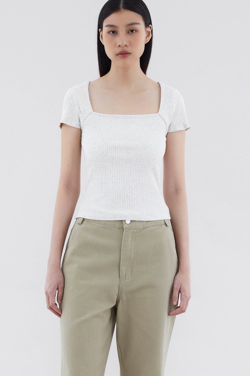 Neyir Square-Neck Rib Top