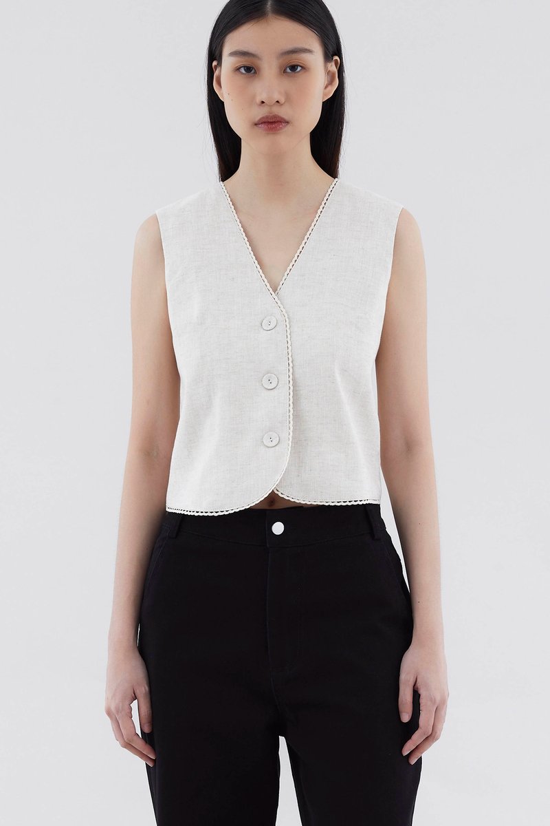 Yelena Linen Waistcoat