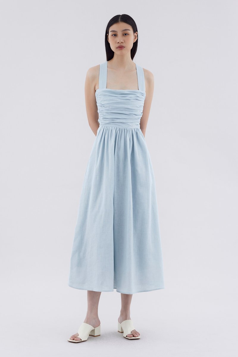 Lucano Linen Ruched Dress