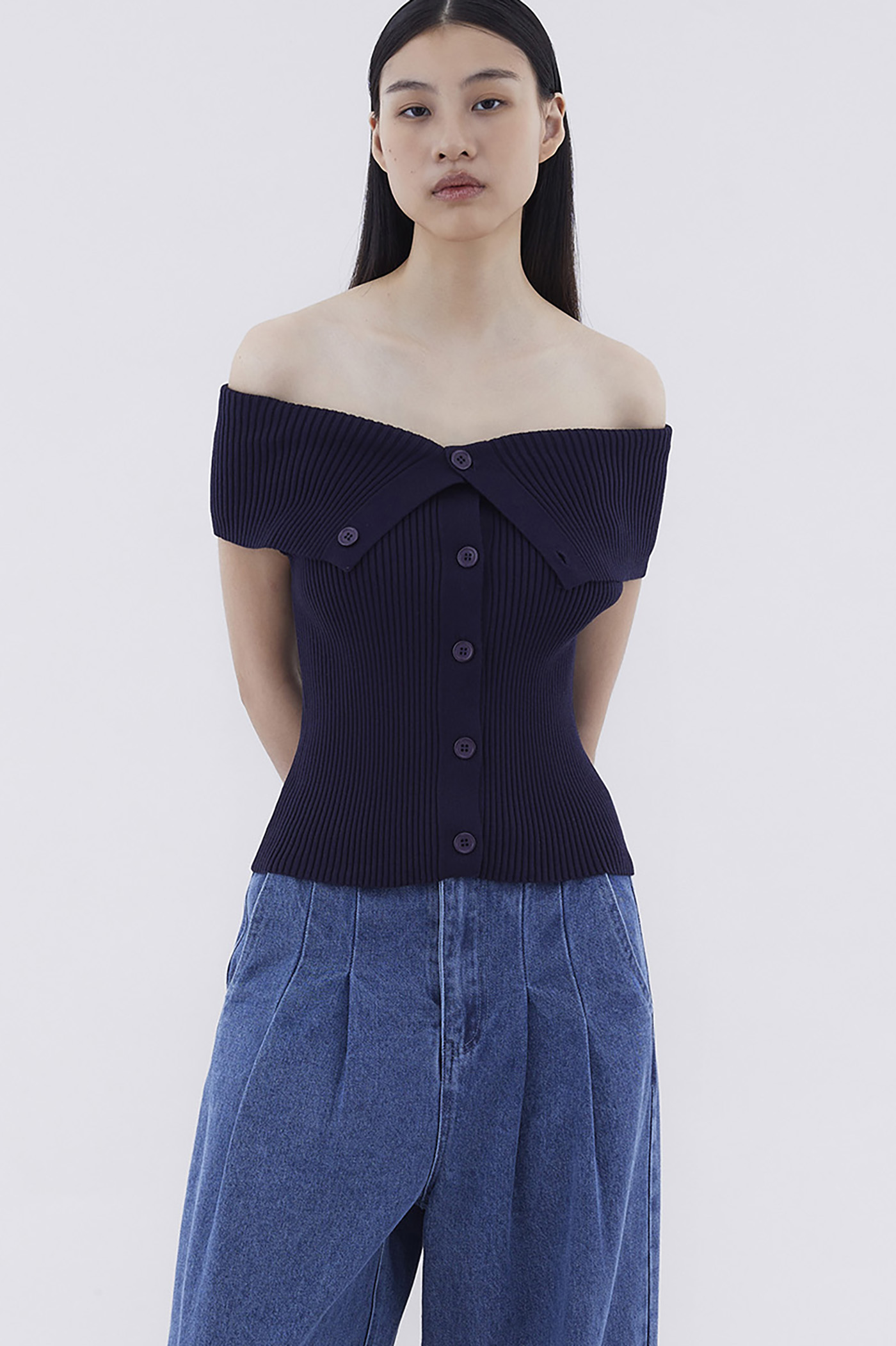 Danne Off-Shoulder Knit Top | The Editor