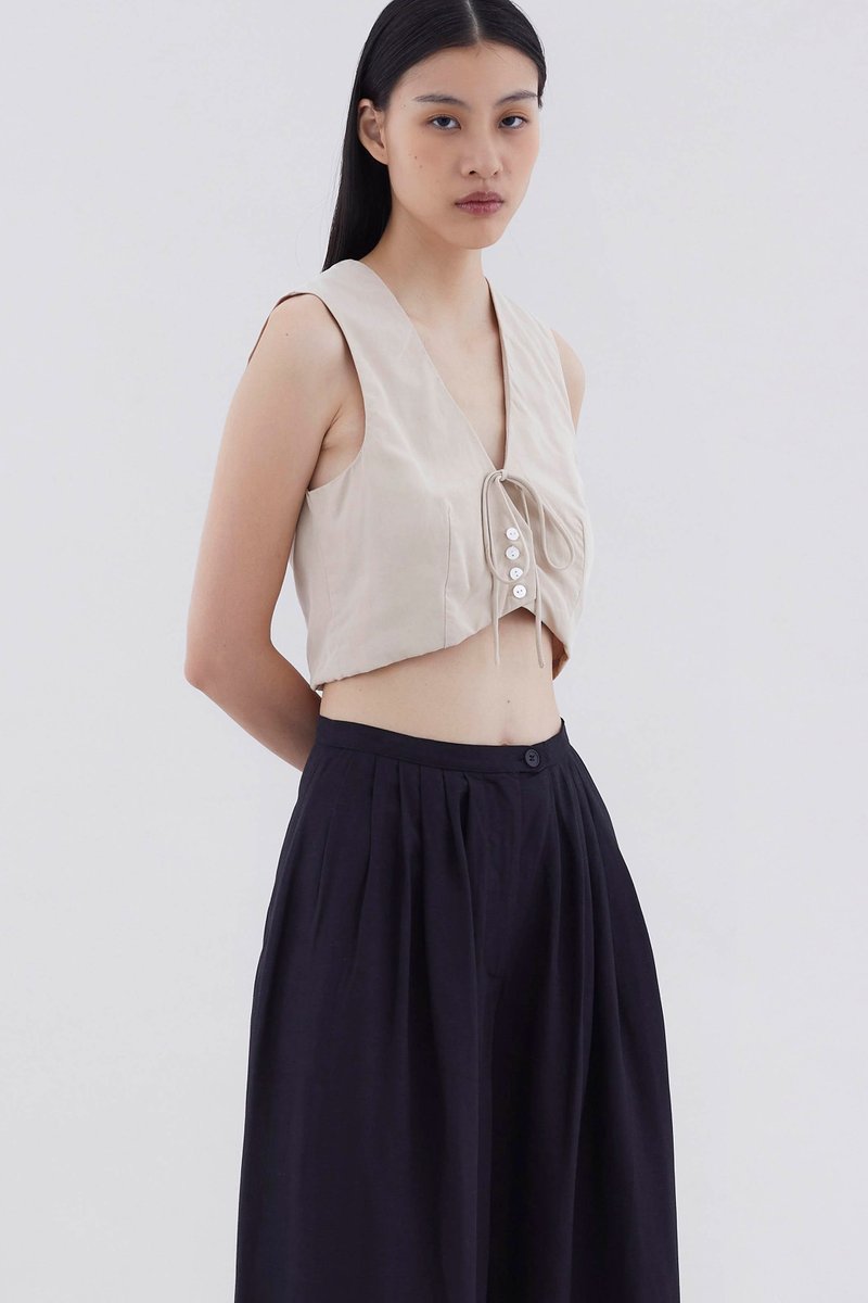 Mabrel Tie-Front Crop Top