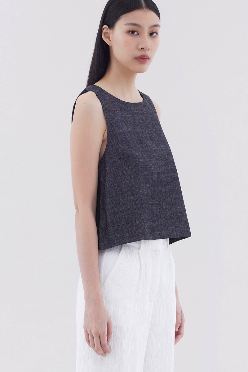 Elyra Denim Shift Top