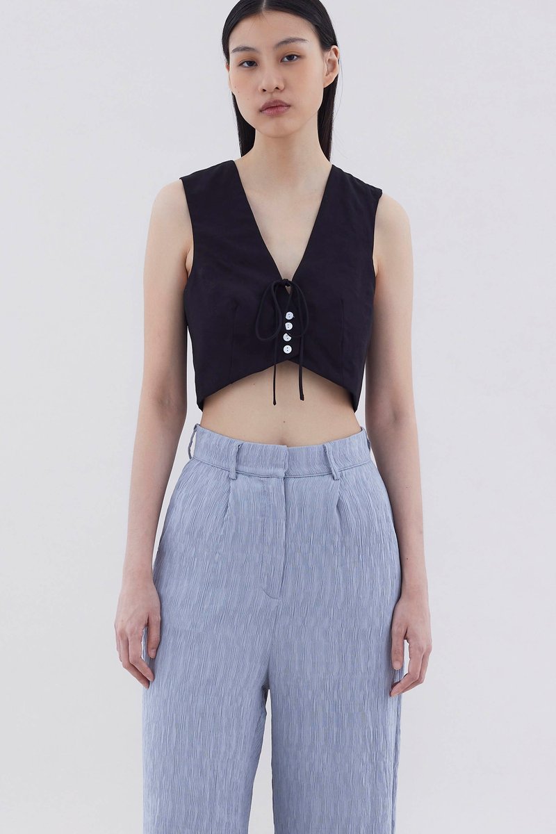 Mabrel Tie-Front Crop Top