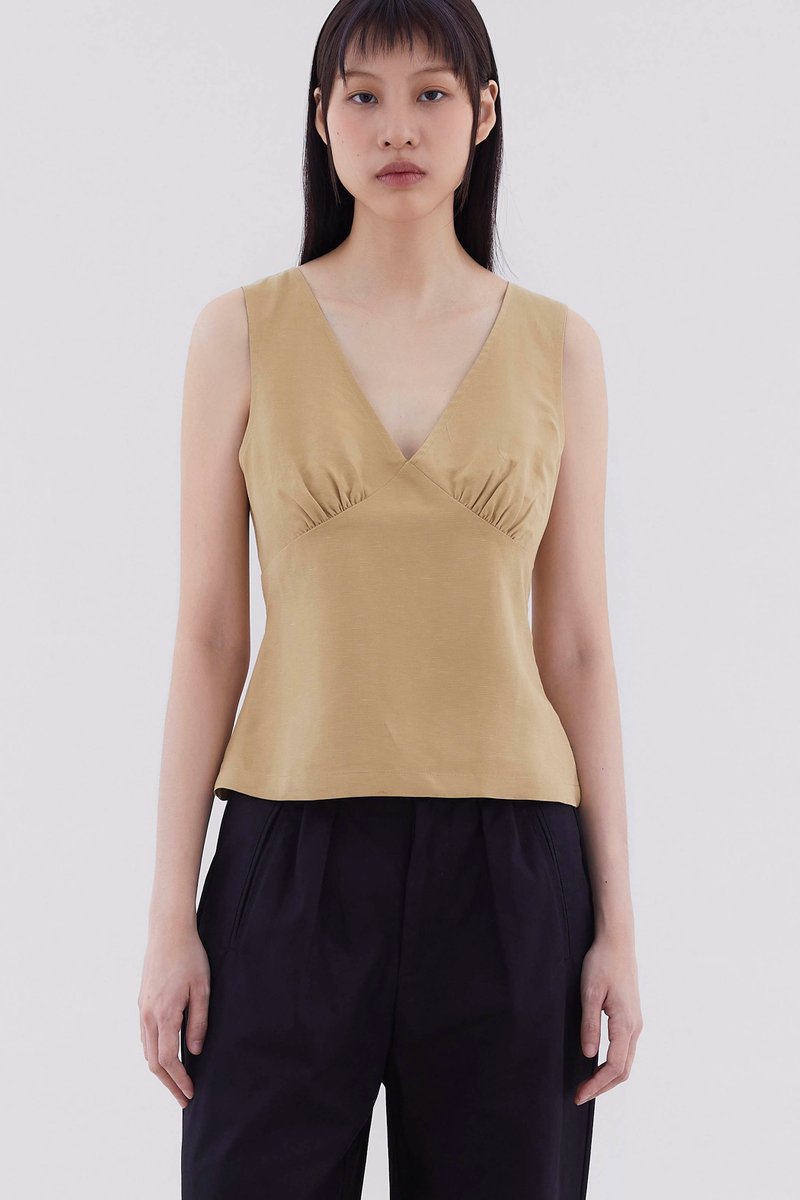 Gyral V-Neck Fitted Top