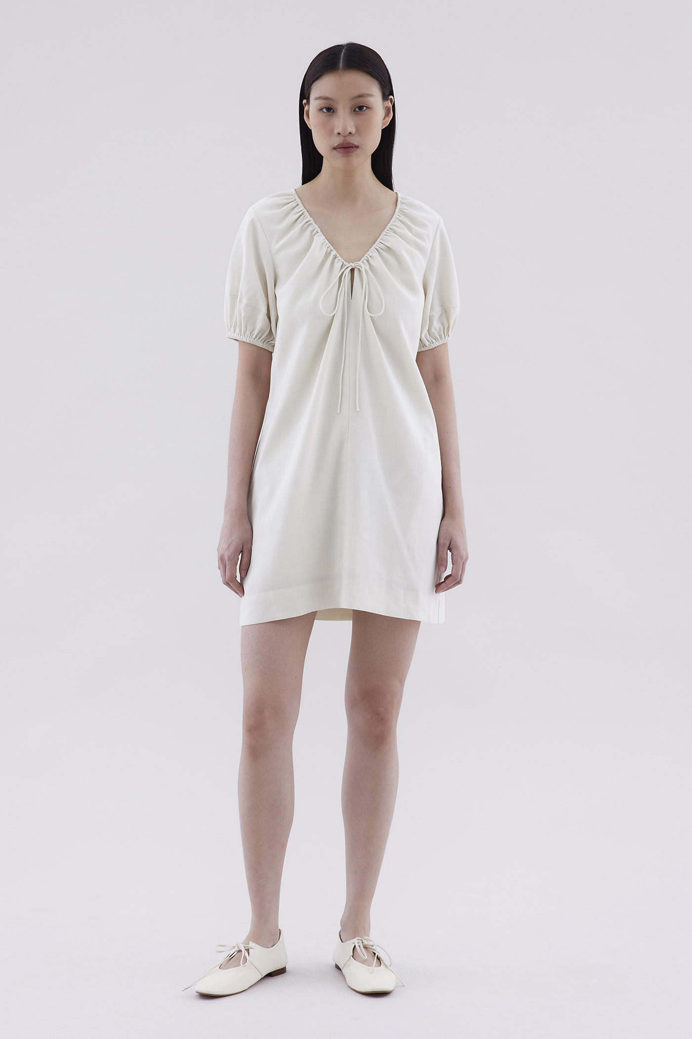 Drawstring neck dress discount