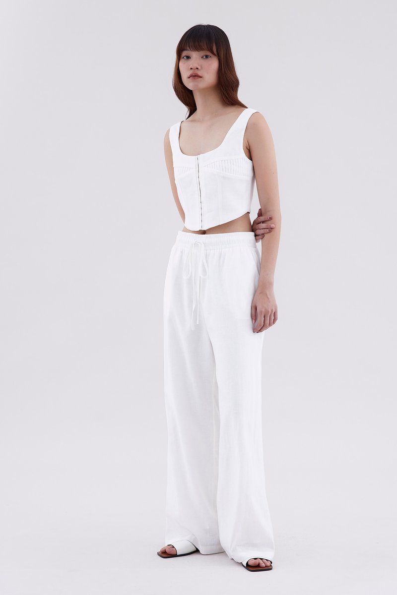 Roxena Pin Tuck Crop Top