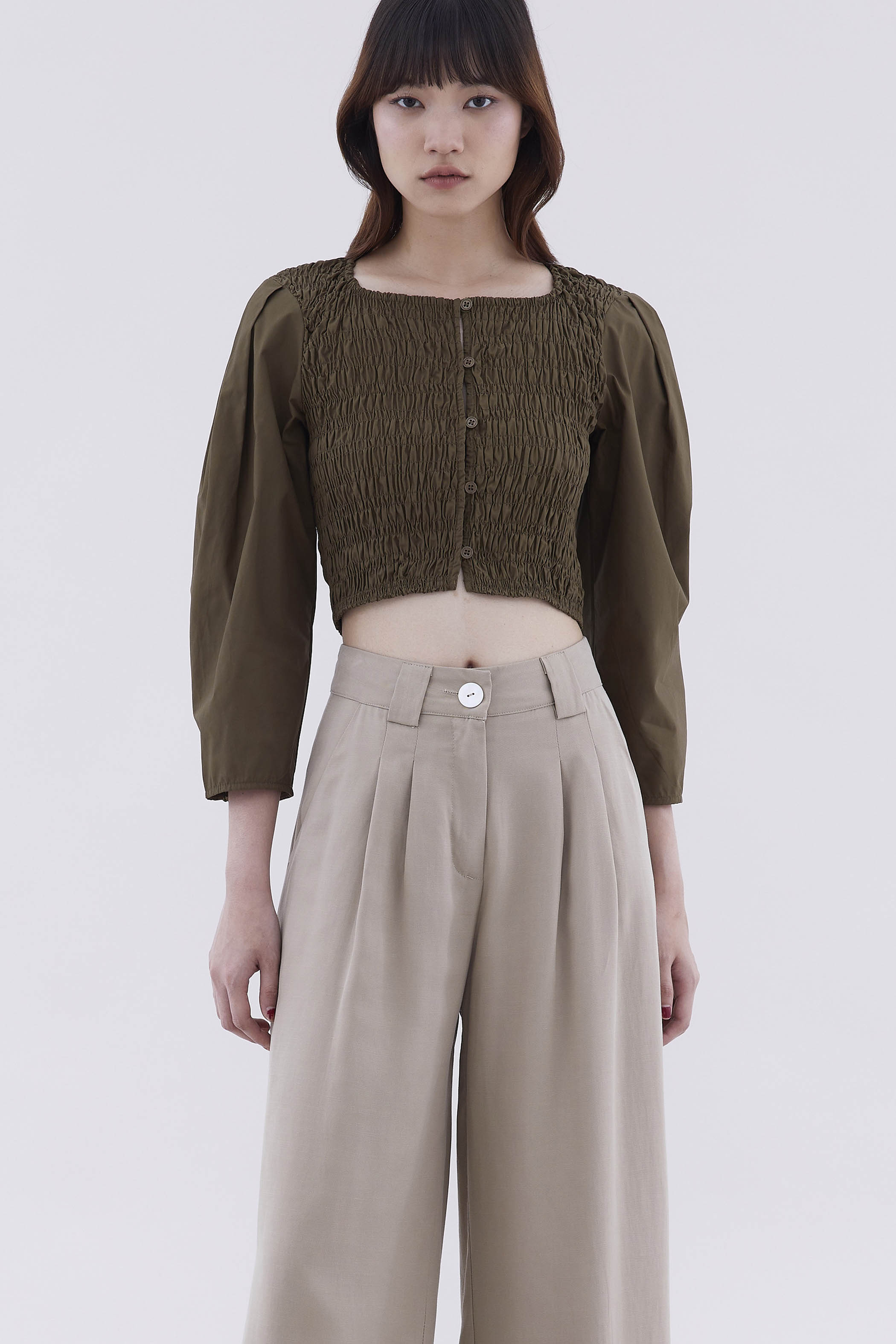 Cotton smock top shop