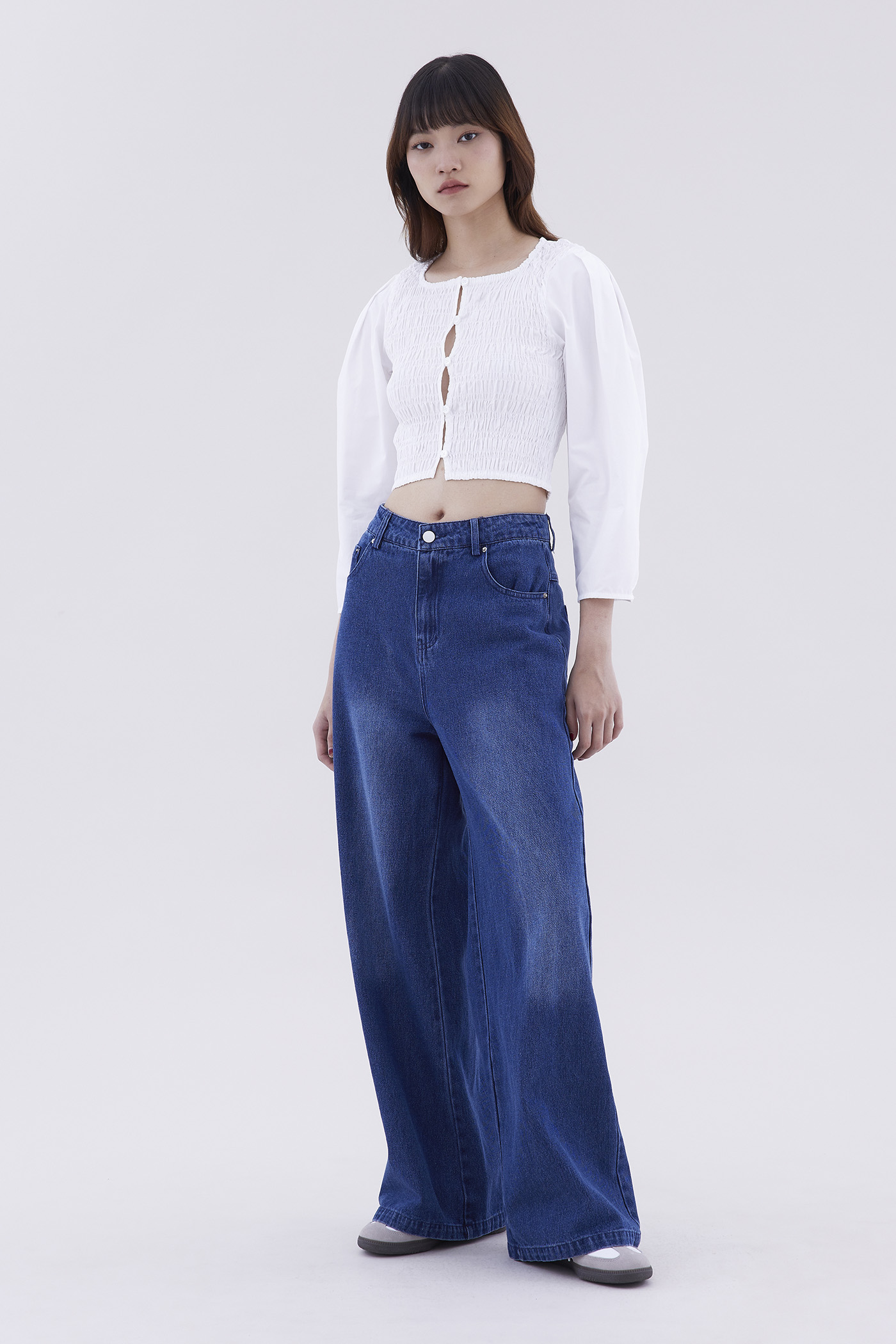 Ferroe Round Neck Smock Top The Editor s Market