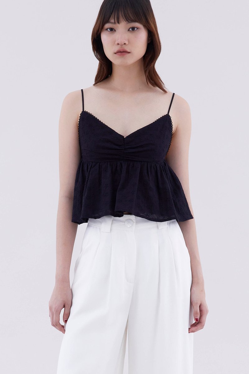 Blaire Ruched-Bust Swing Top