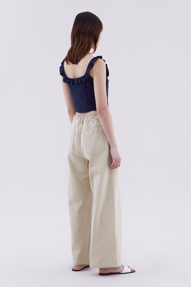 Zoelle Ruffle Neck Top