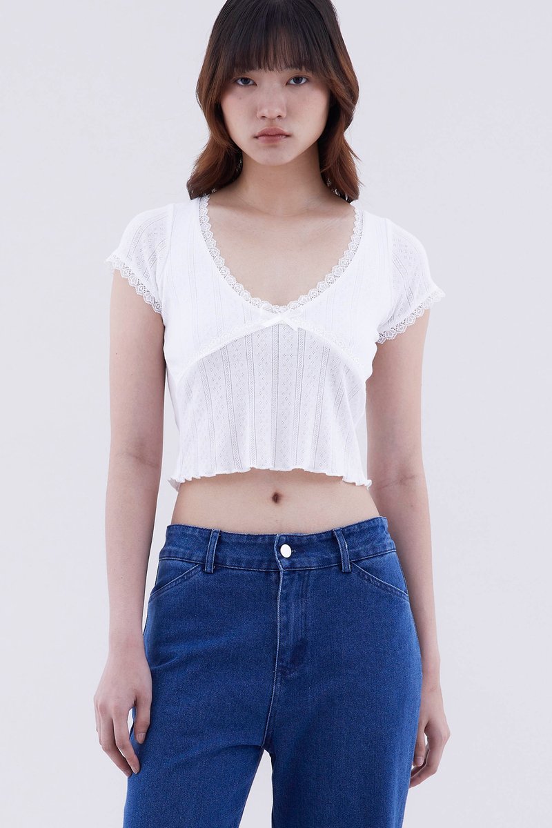Delanca Lace Trim Top