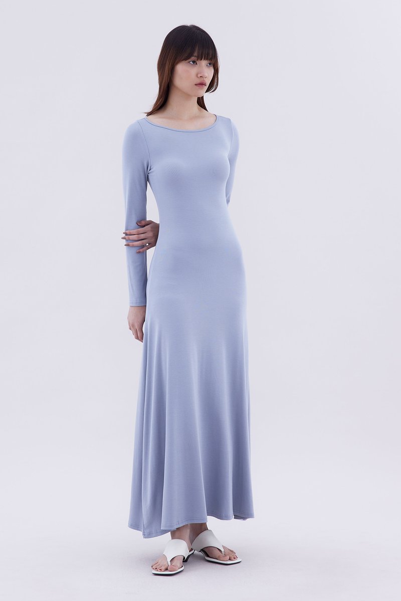 Image 138: Rubine Boat Neck Jersey Dress