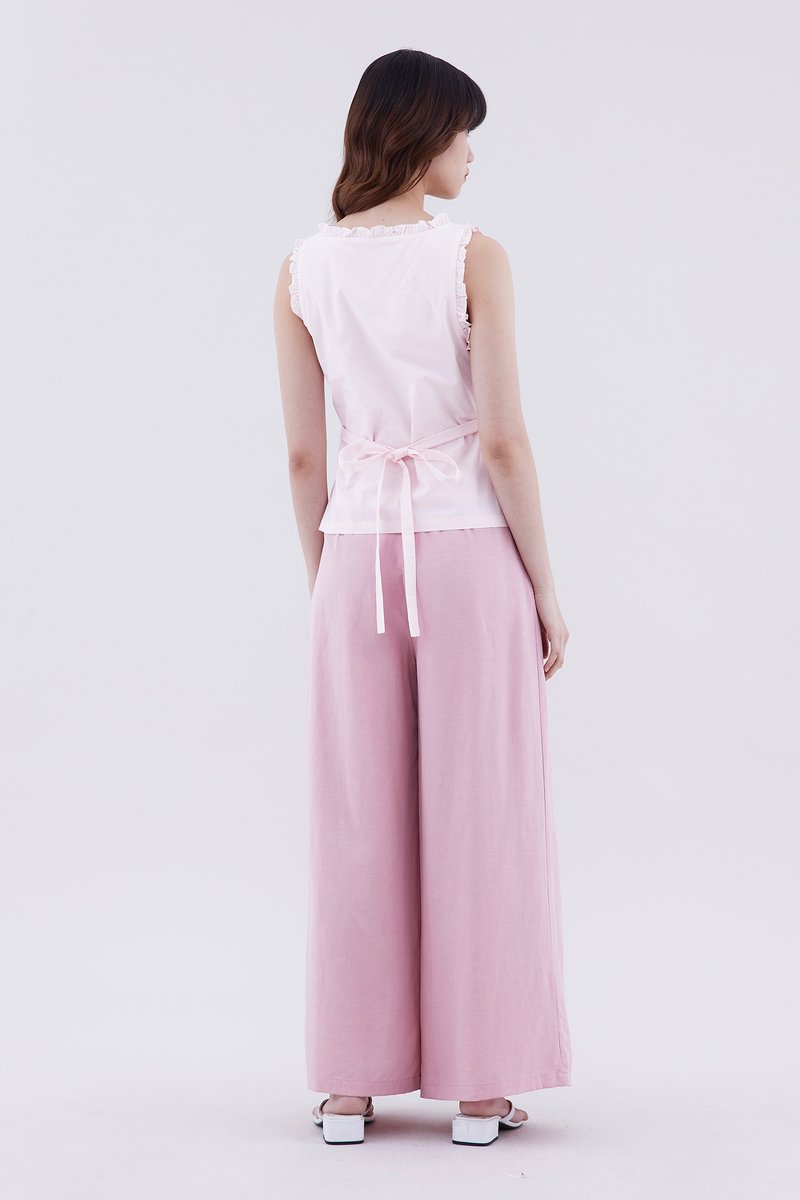 Rosette V-Neck Fitted Top