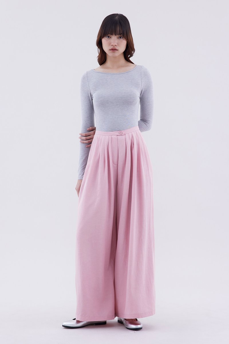 Jeno High-Rise Pleated Wide-Leg Pants