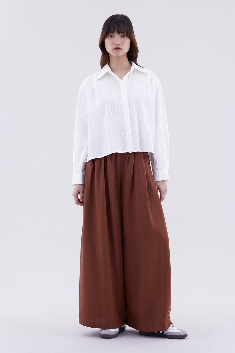 Jeno High-Rise Pleated Wide-Leg Pants