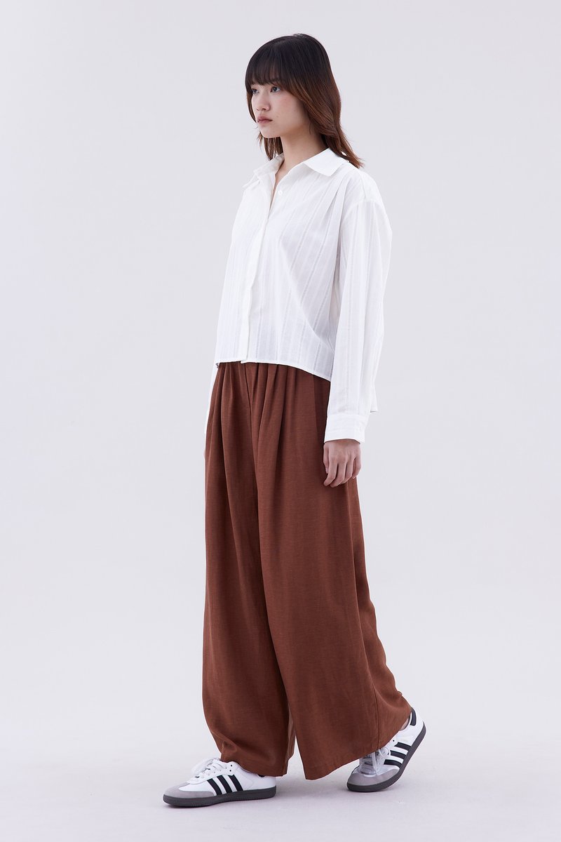 Jeno High-Rise Pleated Wide-Leg Pants