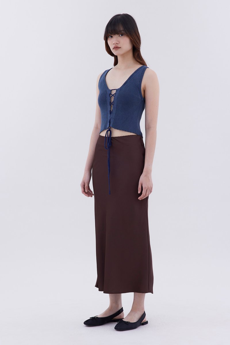 Karene Tie-Front Knit Crop Top