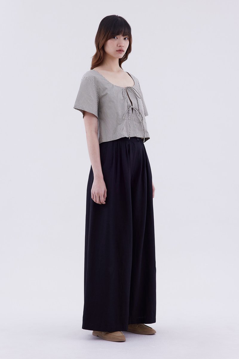 Jeno High-Rise Pleated Wide-Leg Pants