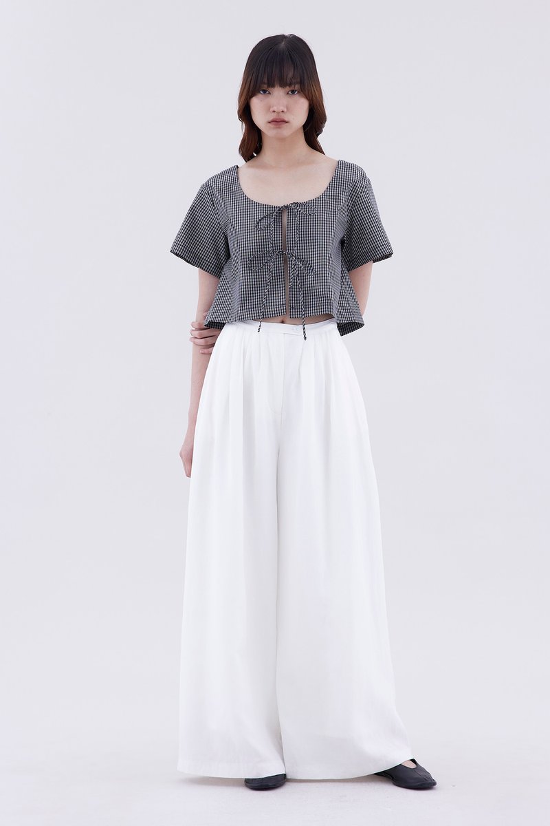 Jeno High-Rise Pleated Wide-Leg Pants