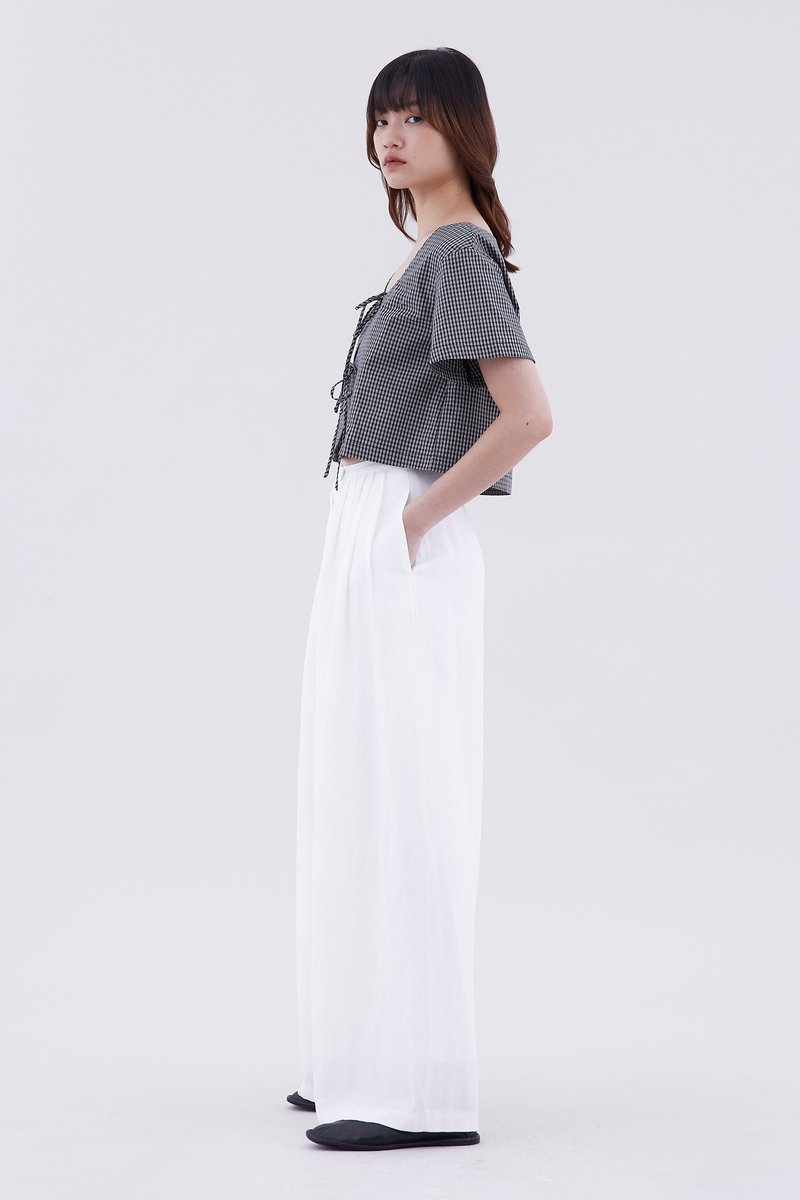 Jeno High-Rise Pleated Wide-Leg Pants