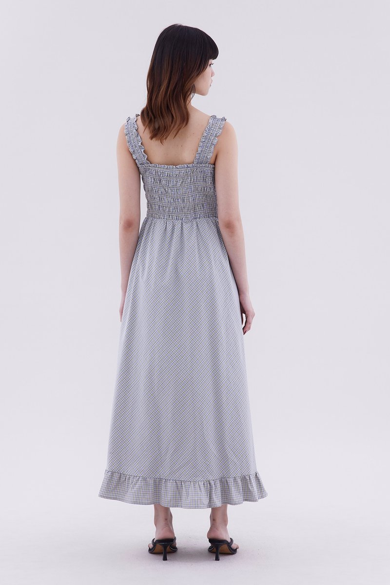 Novia Ruffle-Trim Smock Dress