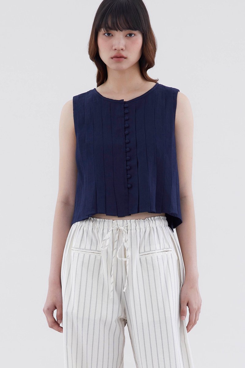Averi Pleated Boxy Top