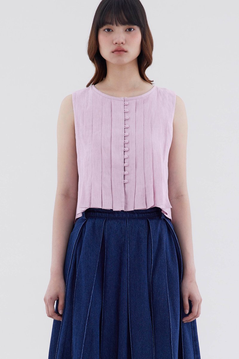 Averi Pleated Boxy Top