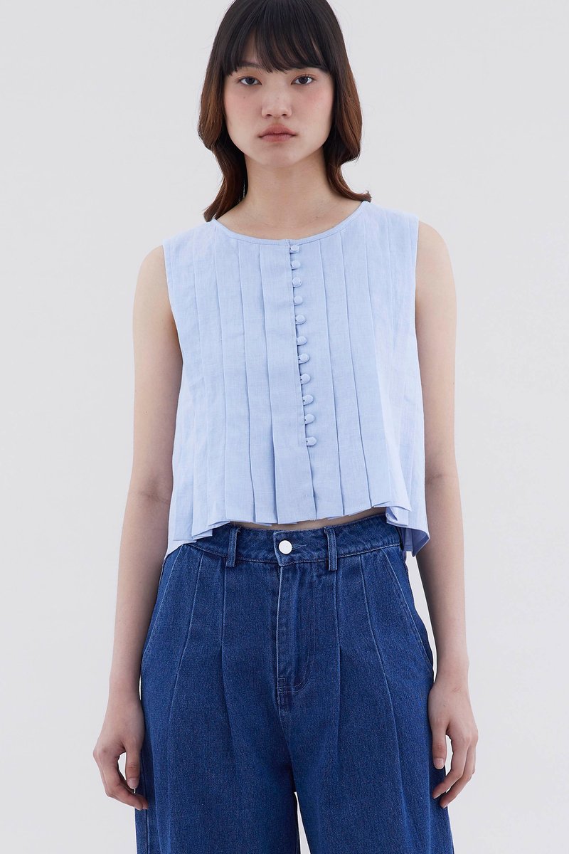 Averi Pleated Boxy Top