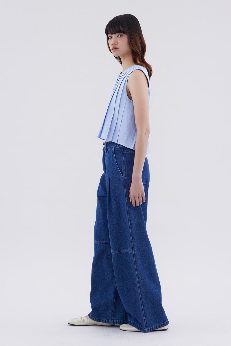 Averi Pleated Boxy Top