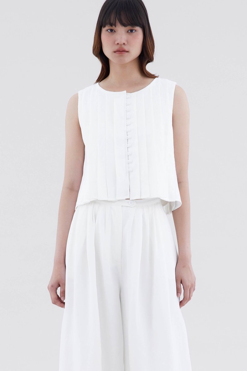 Averi Pleated Boxy Top