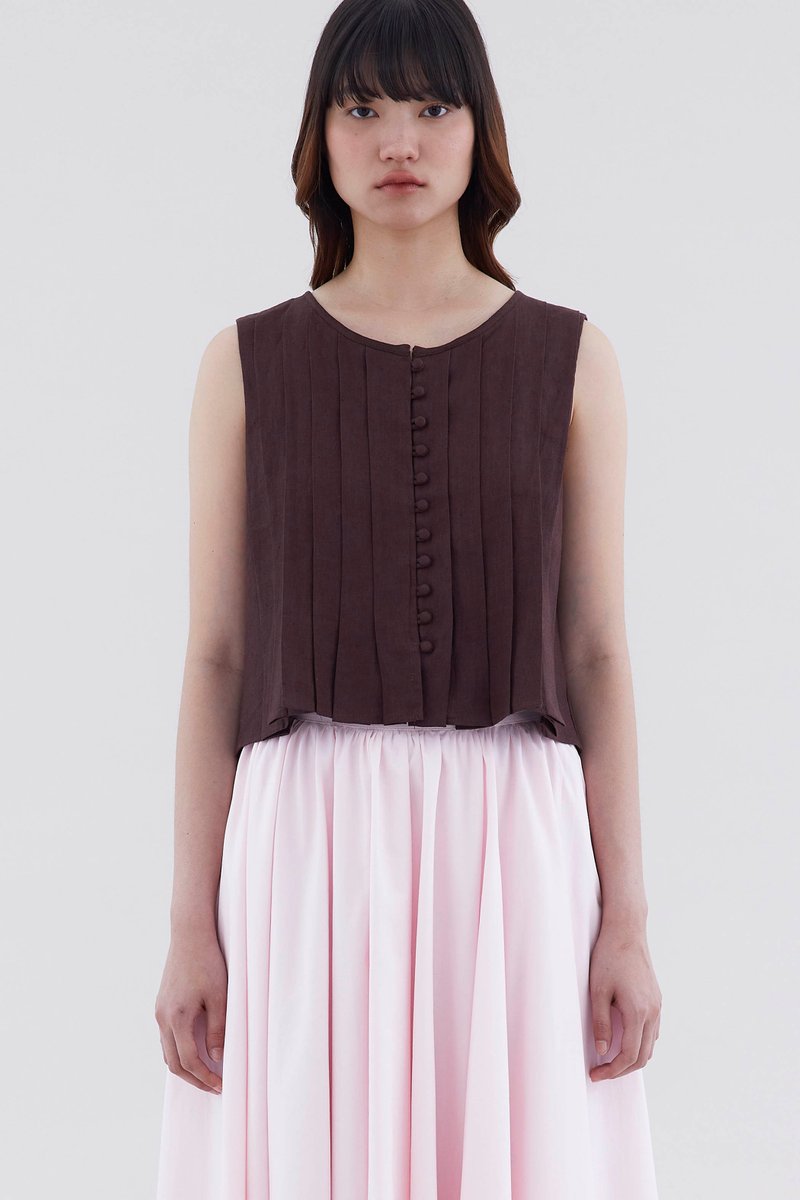Averi Pleated Boxy Top