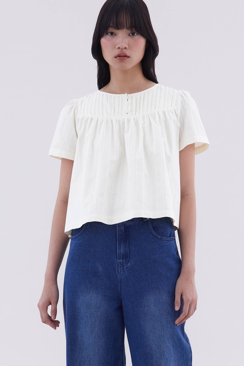 Laire Pin-Tuck Relaxed Top