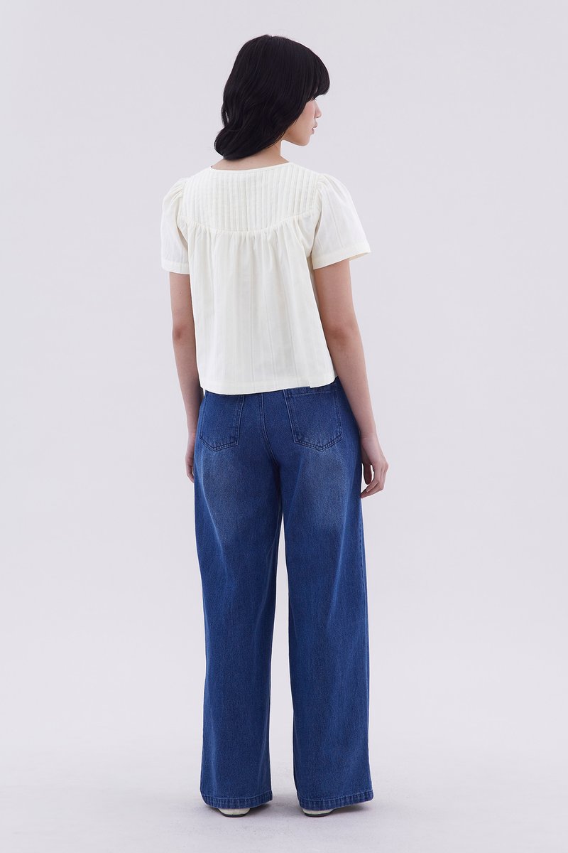 Laire Pin-Tuck Relaxed Top