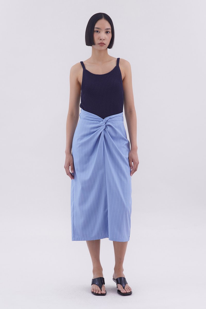 Lizabeth Mid-Rise Twist-Front Skirt