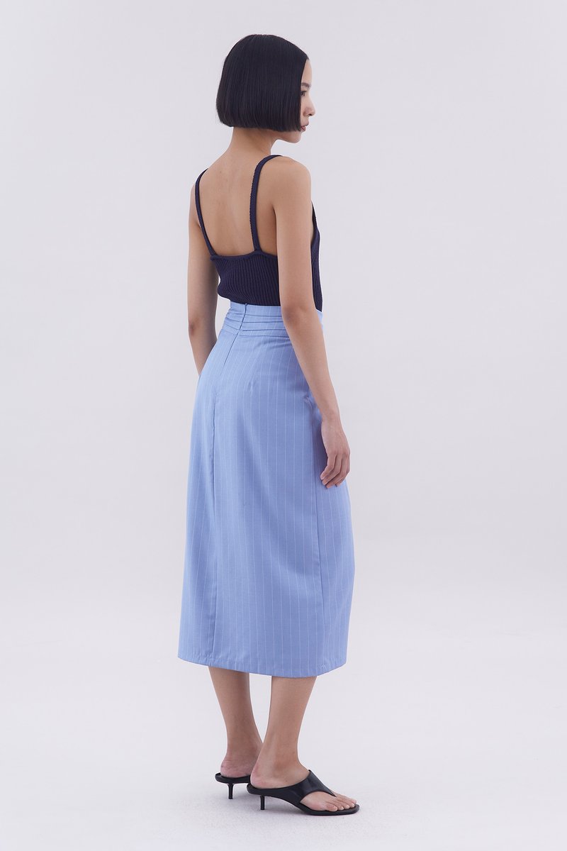Lizabeth Mid-Rise Twist-Front Skirt