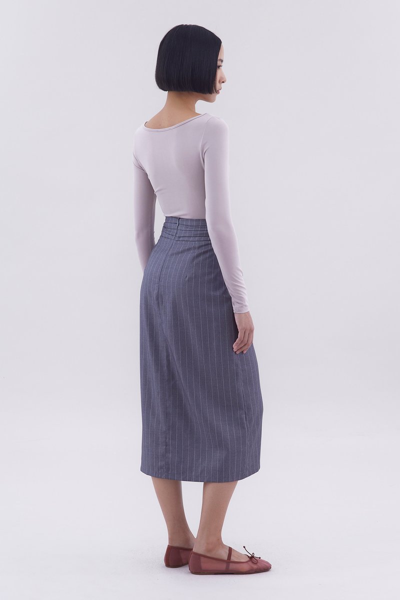 Lizabeth Mid-Rise Twist-Front Skirt