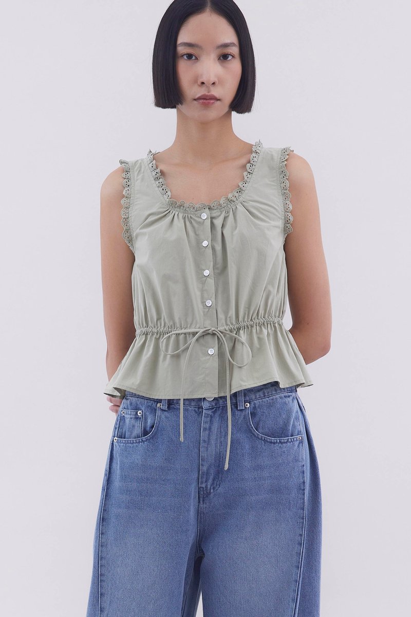 Leadow Lace-Trim Top