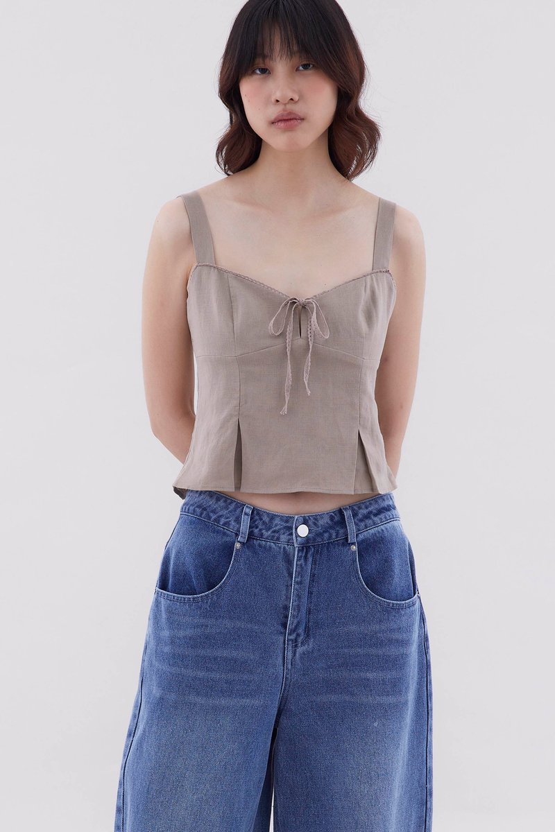 Dariana Crochet-Trim Fitted Top