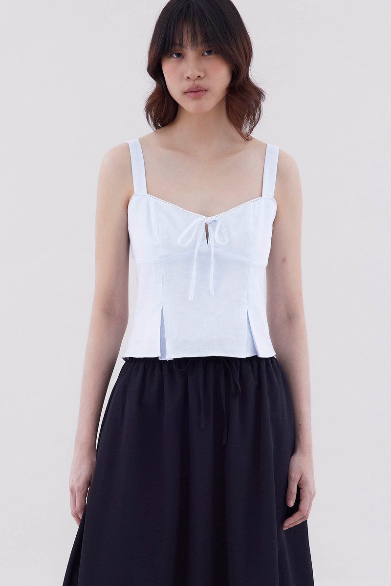 Dariana Crochet-Trim Fitted Top