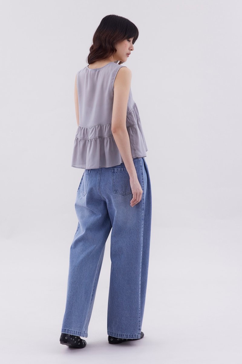 Fernella Ribbon-Tiered Top