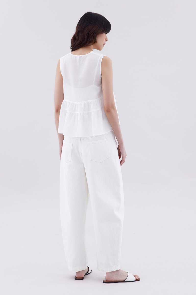 Fernella Ribbon-Tiered Top
