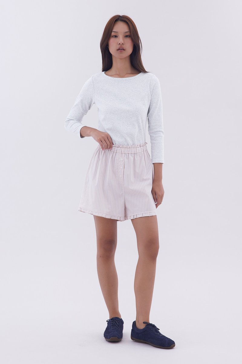 Pleated Hem Shorts