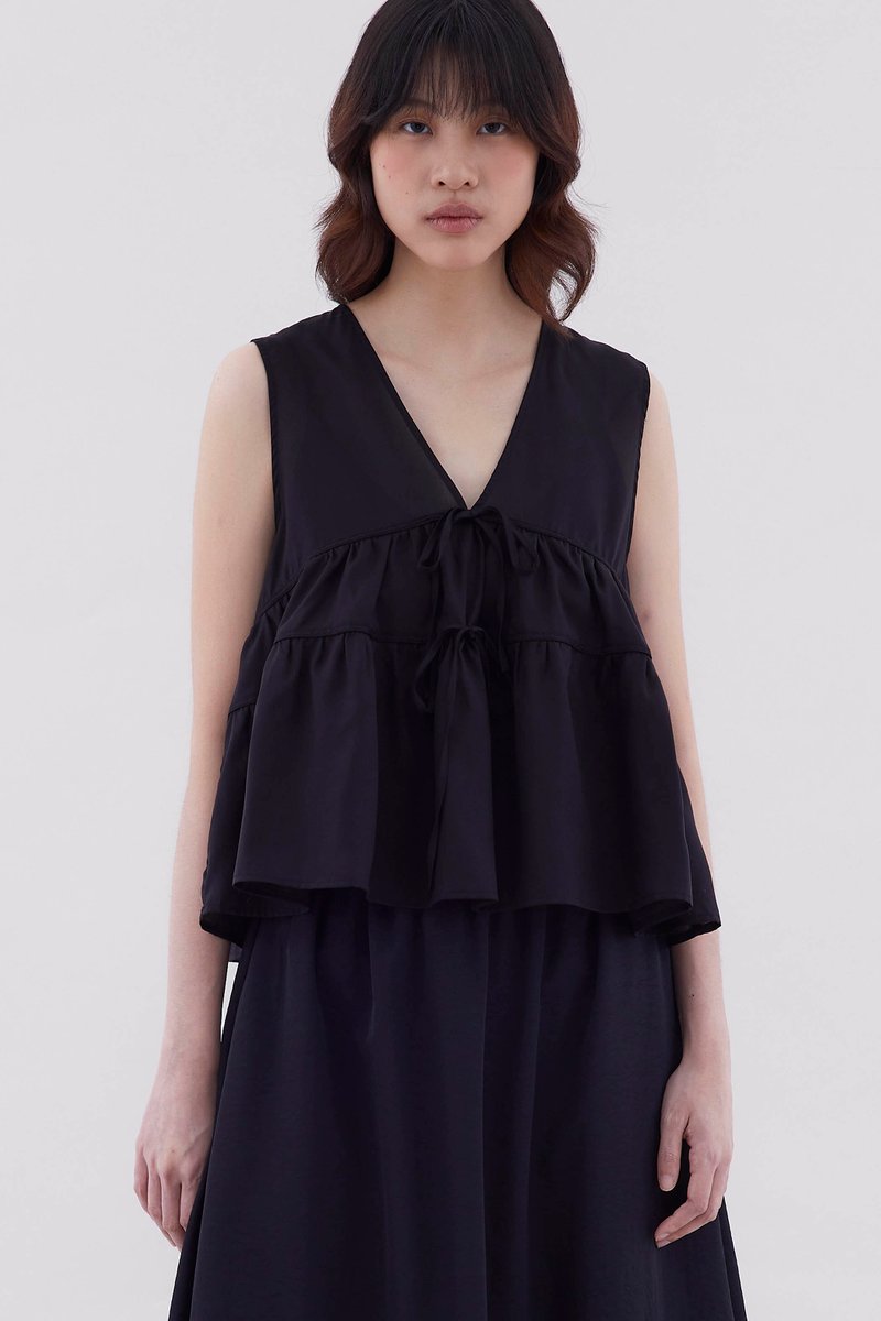 Fernella Ribbon-Tiered Top
